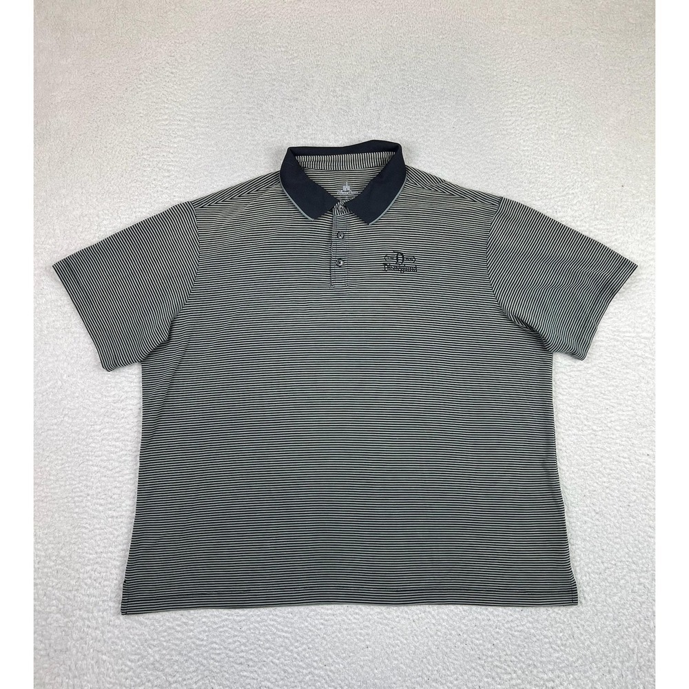 Disney Parks Polo Shirt Mens XL Striped Golf Casual Disneyland Modal Blend